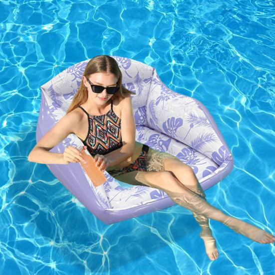 Yangyizhi Aufblasbarer Pool-Liegestuhl für Erwachsene, Wassersofa-Schwimmhilfe mit Getränkehalter, Faltbarer aufblasbarer schwimmender Sitz, Sommer-Strand-Schwimmzubehör