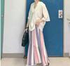 Summer 2023 Japanese Striped A-Line Long Skirt