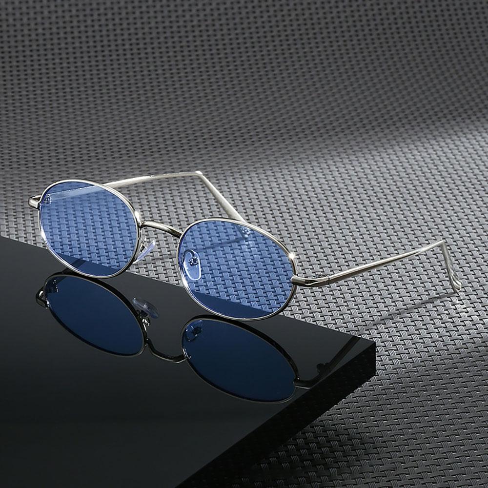 Small Frame Retro Oval Sunglasses Fashionable Men's and Women's Street Photography Sunglasses Trendy Round Frame Sunglasses