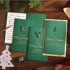 Retro Gold Foil Christmas Metal Greeting Card with Envelope - Business, Gift, or Birthday Blessing Holiday Card
