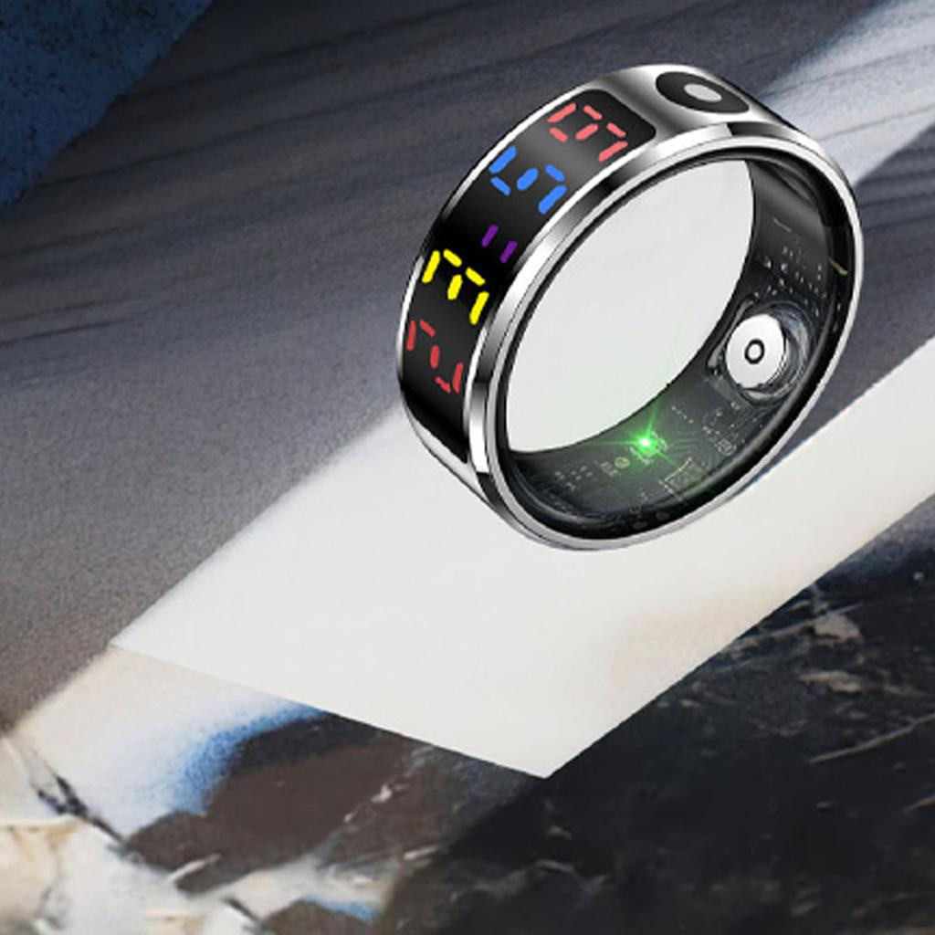 Touch Smart Ring for Women Men Fitness Tracker Ring with Color Display Screen Multiple Sports Modes