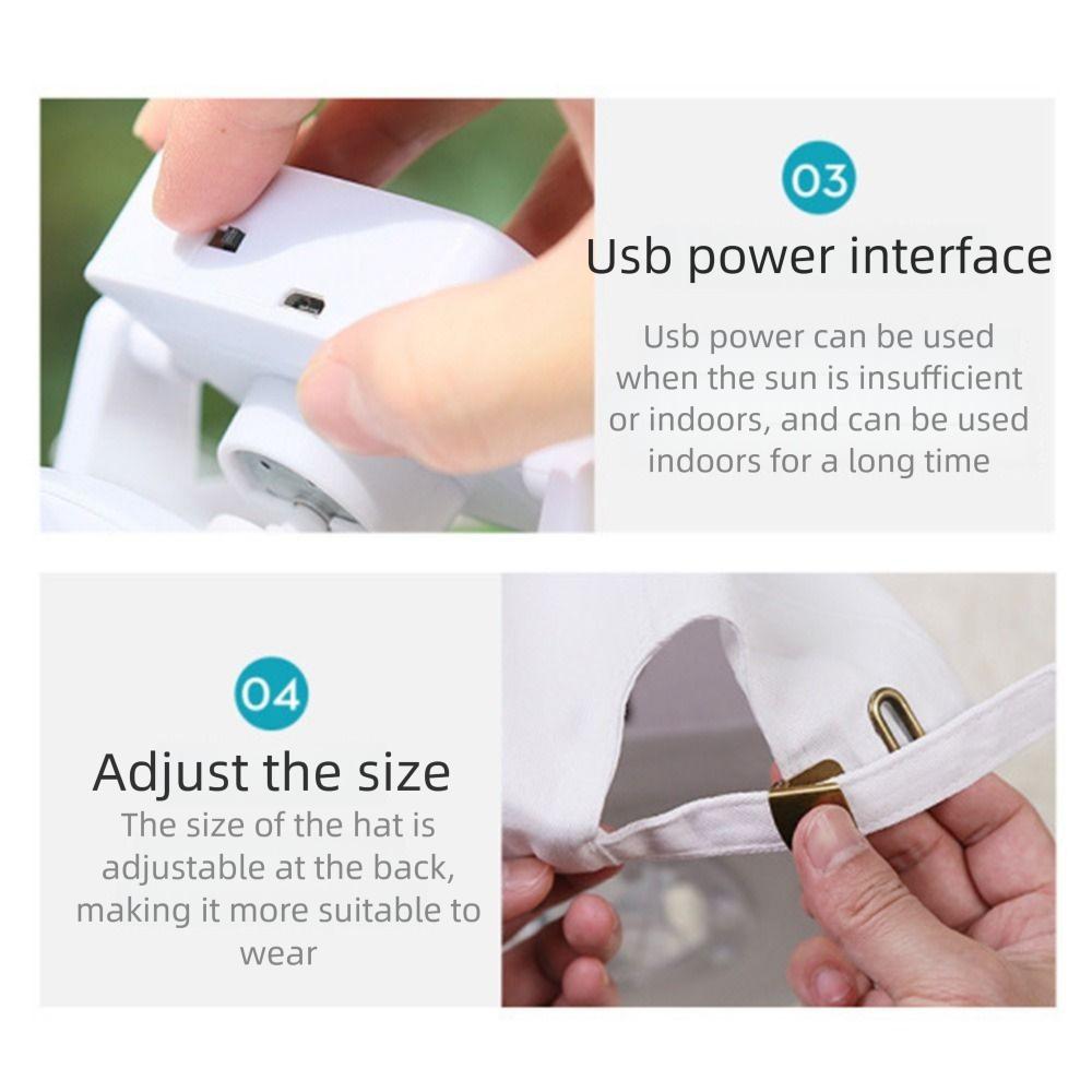 USB Charging Solar Fan Hat Strong Wind Wide Brim Baseball Cap Energy-saving Summer Sun Cap  Outdoor