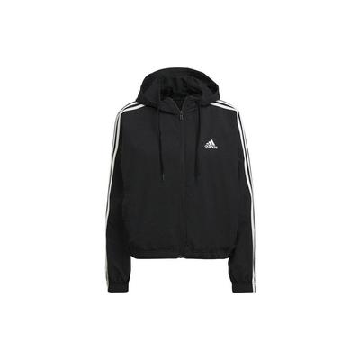 Giacca Tessuta con Cappuccio e Logo a Righe da Donna Giacche Nero HC9160