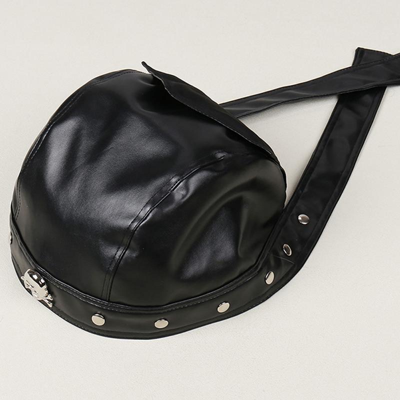New Fashion Adult Unisex Cosplay Pirate Sailor Simple Solid Color Versatile Stage Black Pirate Hat Men Women Halloween Party Hat