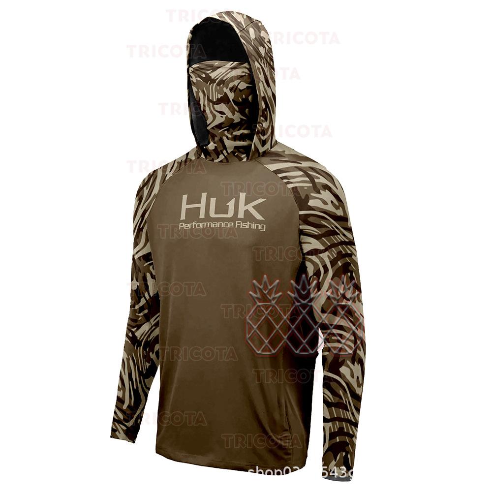 Hooded face towel integrated fishing suit summer long-sleeved sunscreen suit quick-drying breathable luya fishing suit