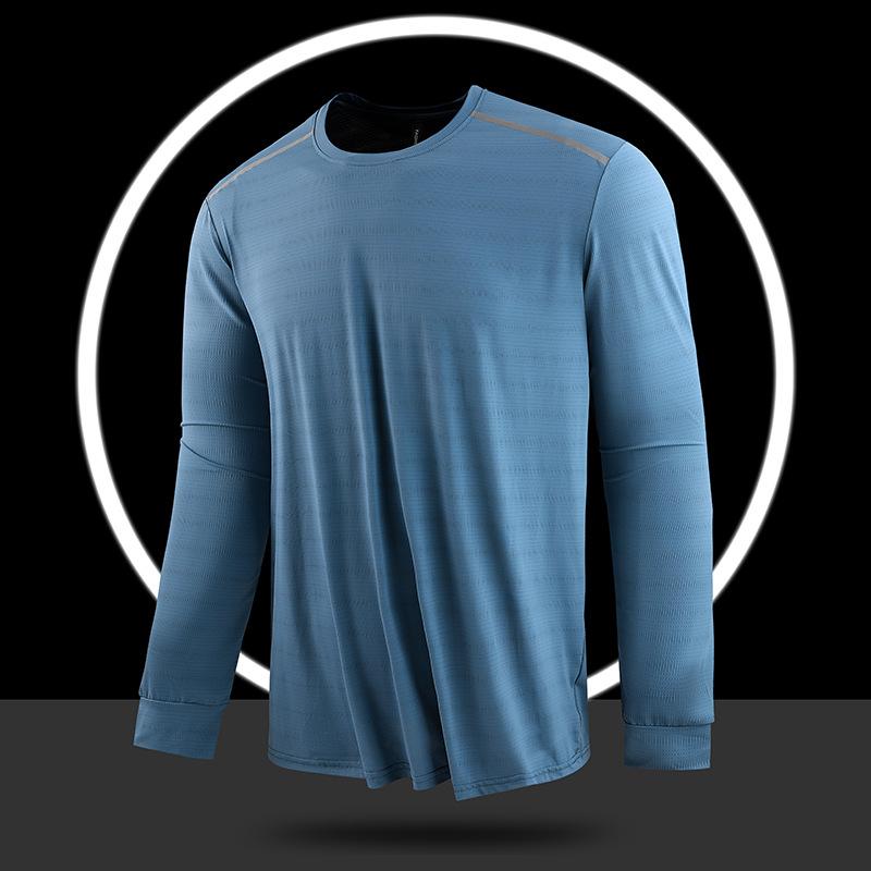 Ice Silk Long Sleeved Quick Drying Clothes, Sports and Leisure Round Neck Thin Summer Outdoor T-shirt