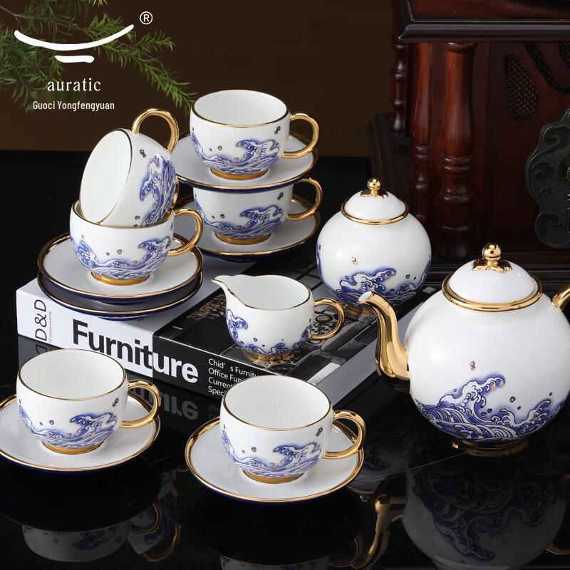 

Yongfengyuan Mr. Porcelain Pearl of the Sea 17-Piece Coffee Set
