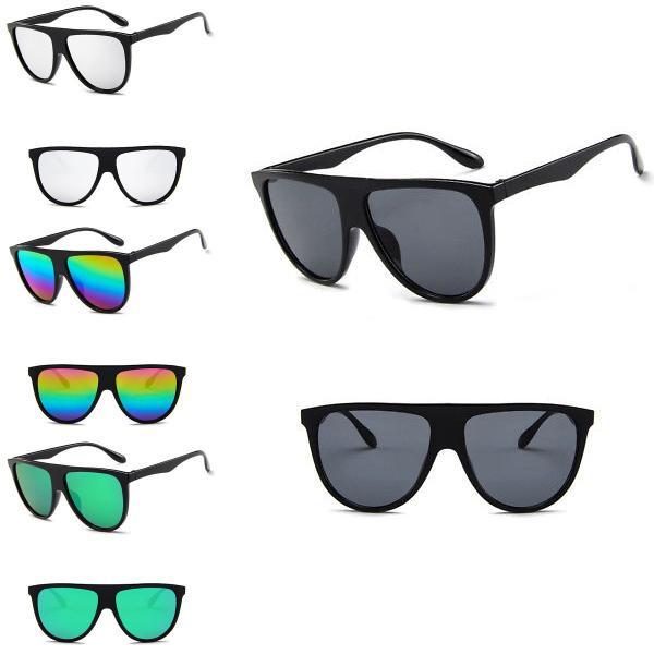 Black Oversized Shadow Sunglasses Flat Top Shield Womens Elegant Highquality Eyewear