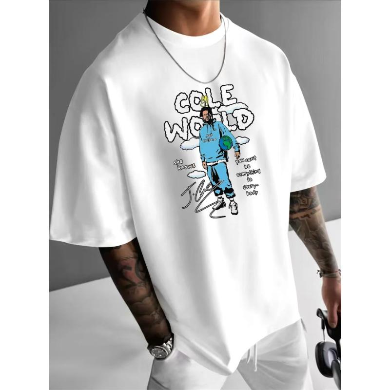 

Men S Summer T-Shirt with Cole World Graphic, Short Sleeve, Round Neck, Comfortable Fit, Casual Attire | Graphic Tee | Comfortable Fit Shirt 4XL білий