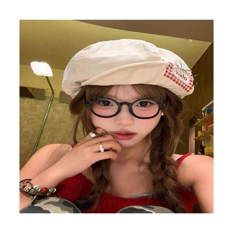 Retro Japanese Style Beret Hat Women'S Spring Summer  Large Head Size Cloud Painter Cap Breathable Baseball Cap