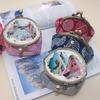 10.5cm Canvas Leaf Print Clasp Coin Purse - Handmade Retro Ladies' Clutch with Snap Closure