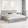 Bed Frame with Storage Space and Headboard Grey Sonoma 180 x 200 cm