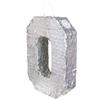 Pinata - BOLAND - Chiffre 0 - Argent Irisé - 40x28x8 Cm - Décoration Anniversaire