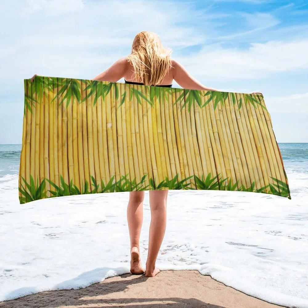 Bamboo Beach Towel Microfiber Bath Towel Quick Dry Sand Free Towels For Vacation Outdoor Swimming Pool Beach Yoga Travel Sports