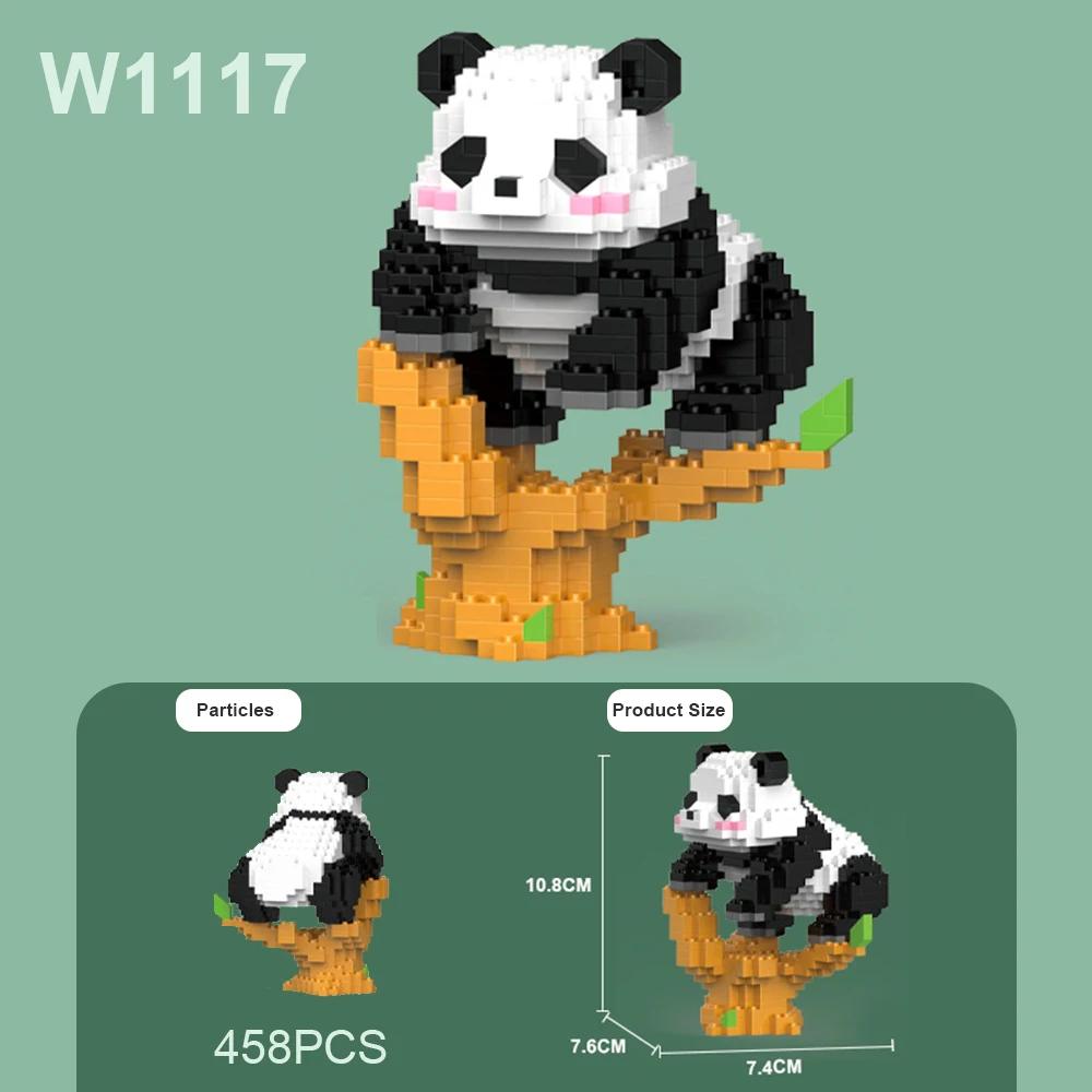 Roztomilá čínská panda stavebnice sady DIY vzdělávací montážní hračky kostky mini zvířátka model MOC děti vánoční dárek k narozeninám
