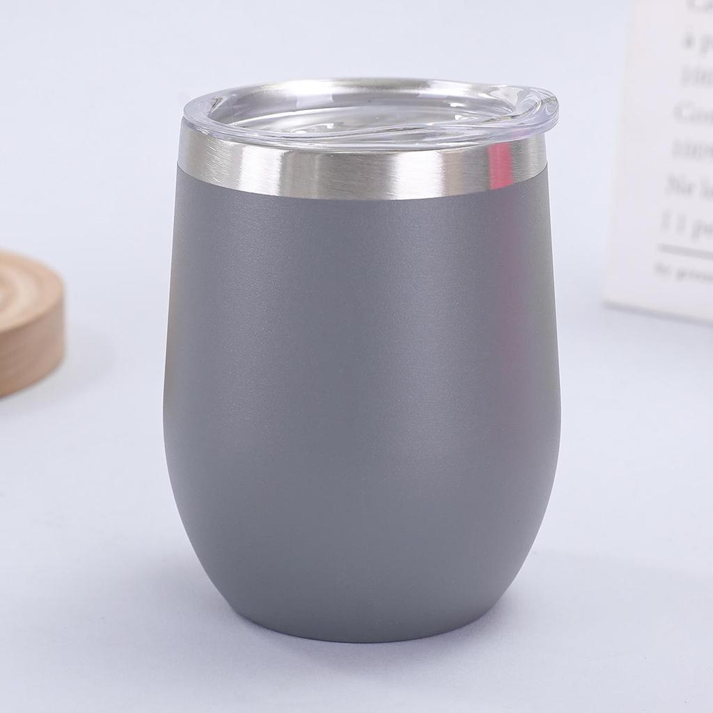 12oz U-Shaped Eggshell Stainless Steel Thermos Cup, Double-Layer Vacuum Insulated