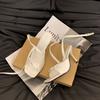Niche black high heels bow cool slippers shoes new fashion outer wear
