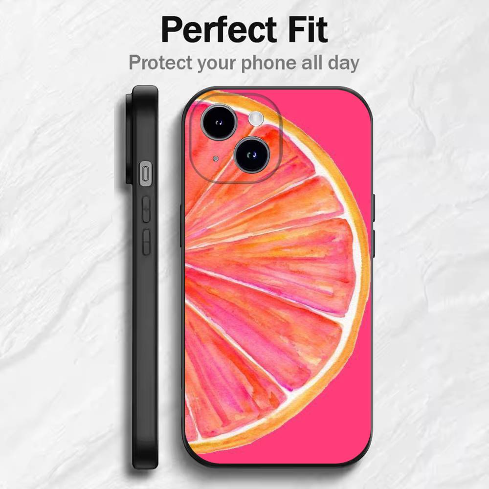 Summer Fruit  Phone Case For 17 16 15 14 13 12 11 Mini XS XR X 6S 6 Pro Max Plus Black Soft Cover