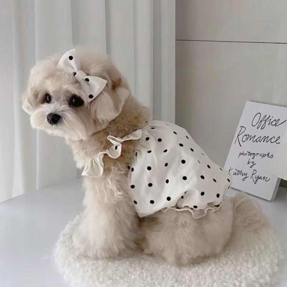Thin Shirts Summer Dog Clothes Dot Pattern Puppy Skirt Dog Costume Cat Dresses  French Bulldog