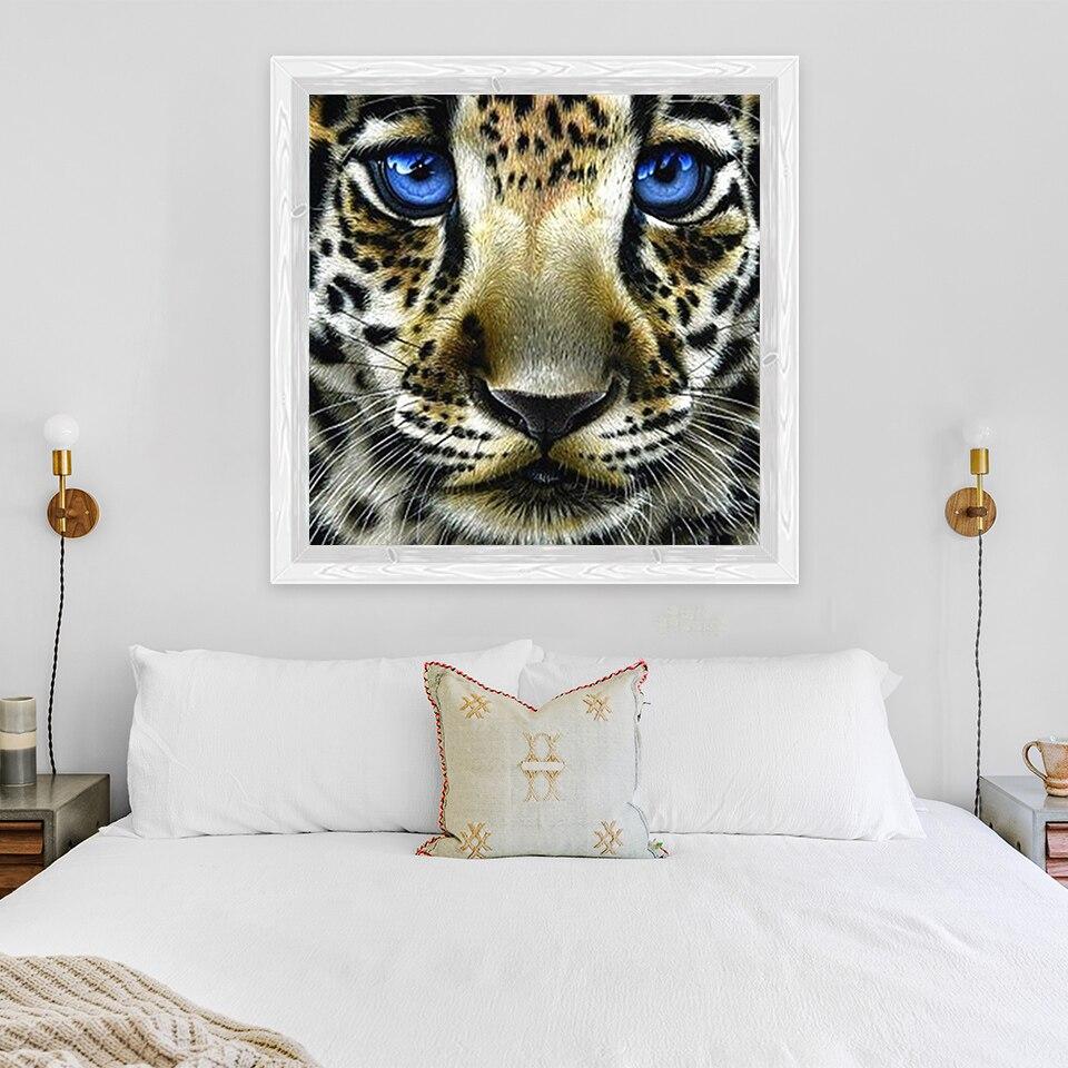 New 5D DIY Diamond Painting Tiger Diamond Embroidery Animal Cross Stitch Full Round Drill Crafts Home Decor Manual Gift