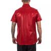 100% Pure Original Leather Genuine Lambskin Formal Casual Red Shirt Handmade Men Stylish Classic