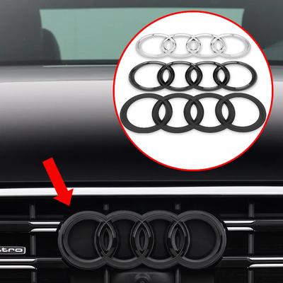 For Q8 KA3Car Front Grill Badge Rear Trunk Emblem 4 Rings Logo Accessories For Audi A6 A3 A4 A5 A6 Q2L Q3 Q5 Q7 Q8 R8 S4 S8 S7 RS5 RS8 RS6