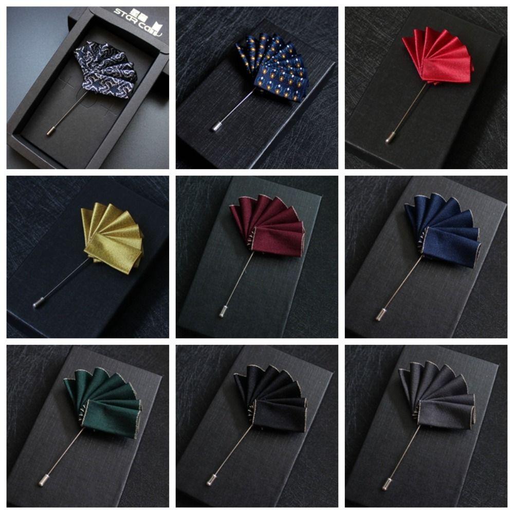Nylon Men's Suit Pins Pocket Towel Bridegroom Dress Corsage Brooches  Wedding Jelwery Accessories