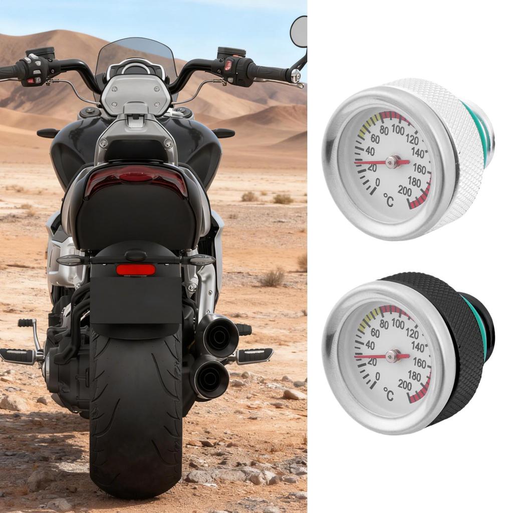 For Motorcycle M20*2.5 Motorcycle Tank Cover Lid With Temperature Gauge Motorcycle Oil Tank Cap Replacement For Restoration