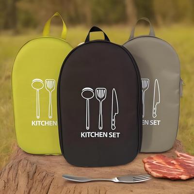 Large-Capacity Camping Kitchen Utensil Storage Bag, Outdoor Picnic Cooking Barbecue Kitchen Utensil Storage Bag, Convenient To C