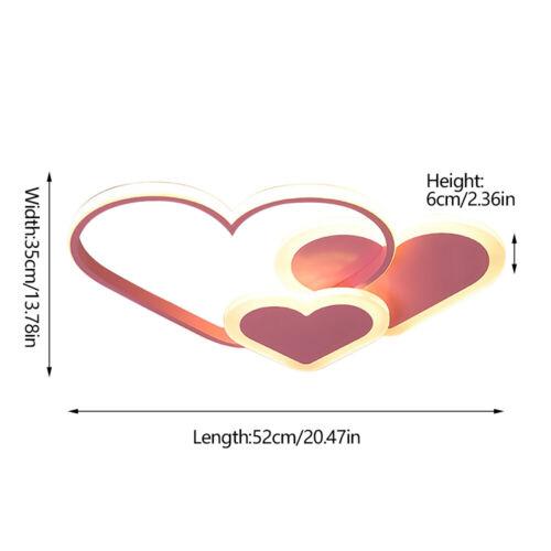 Bymaocar Modern Ceiling Light Heart Dimmable LED Chandelier Pendant Lamp Indoor Lighting for Kids Bedroom Cool White/ Warm White