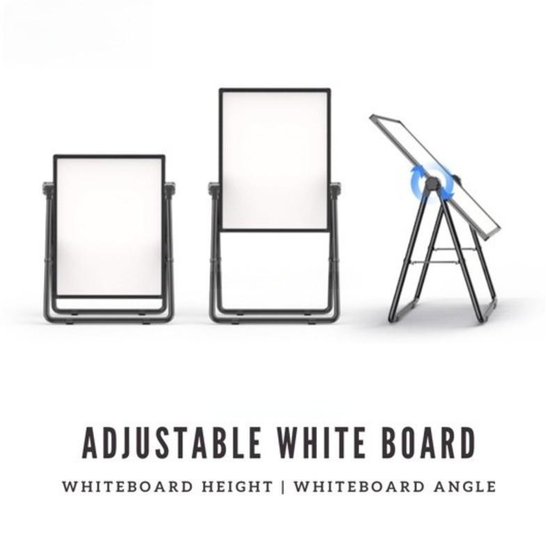 Quadro Branco Magnético Dobrável 360 Graus Quadro Branco Magnético de Pé Premium Quadro de Avisos Magnético Dupla Face Quadros de Escrita Suportes