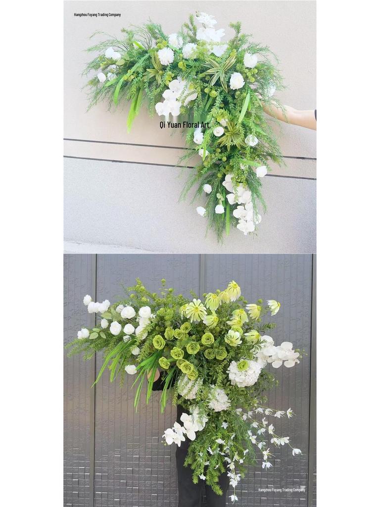 Triangular Silk Flower Wedding Arch Arrangement for Reception Background
