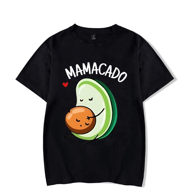 Kawaii Papacado Mamacado Print Couple Matching Cartoon Tshirt Summer Women Men Funny Graphic Tshirts Lovers Streetwear Tops Tees