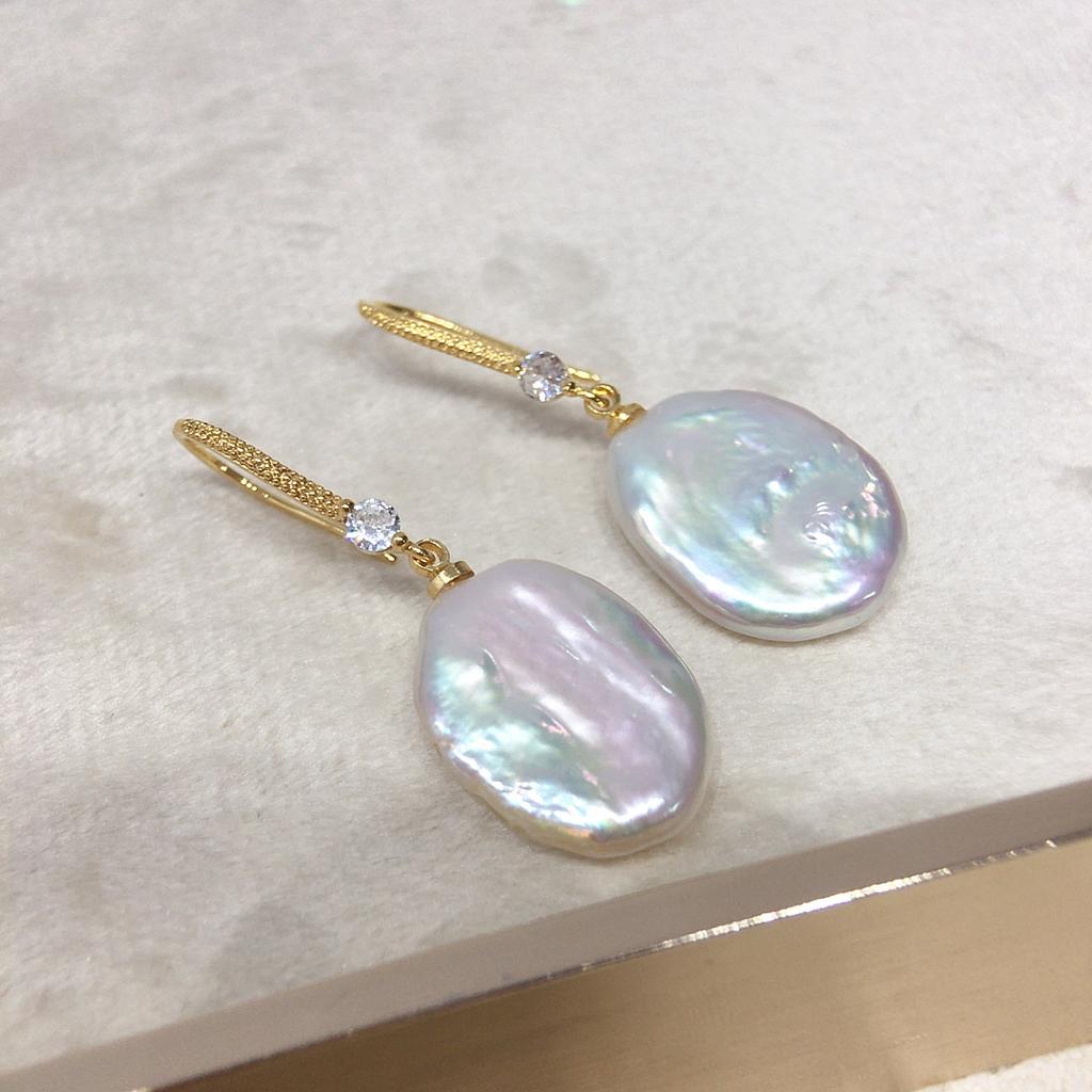 Real Freshwater Big Pearl Earrings For Women,classic Drop Earrings Birthday Gift