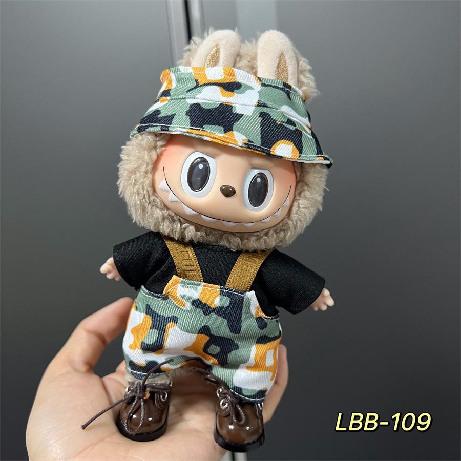 17cm Labubu V2 V1 Trendy Clothes Outfit Accessories Idol Doll Clothing for Kid Gift Labubu Ropa Doll Clothes Set (No Doll)