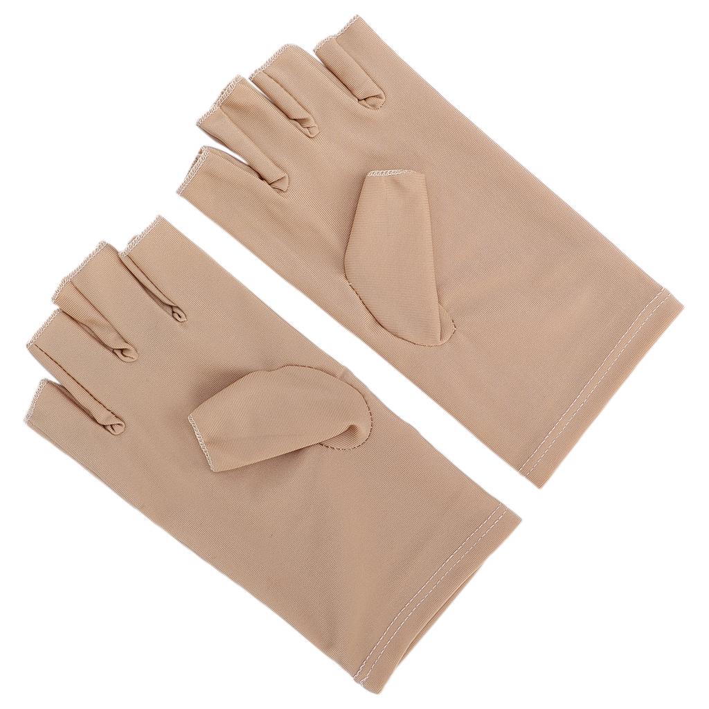 Profesionální bavlněné rukavice proti UV záření na nehtovou art manikúru, béžové