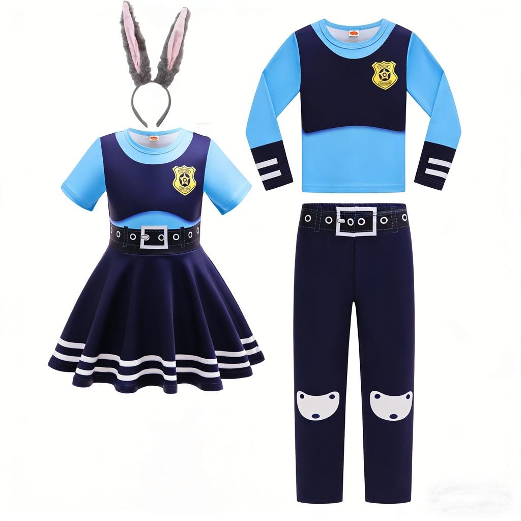 Rabbit Police Cosplay Costume Halloween Fantasy Disguise Outfits Day School Stage Performance Set Birthday gift