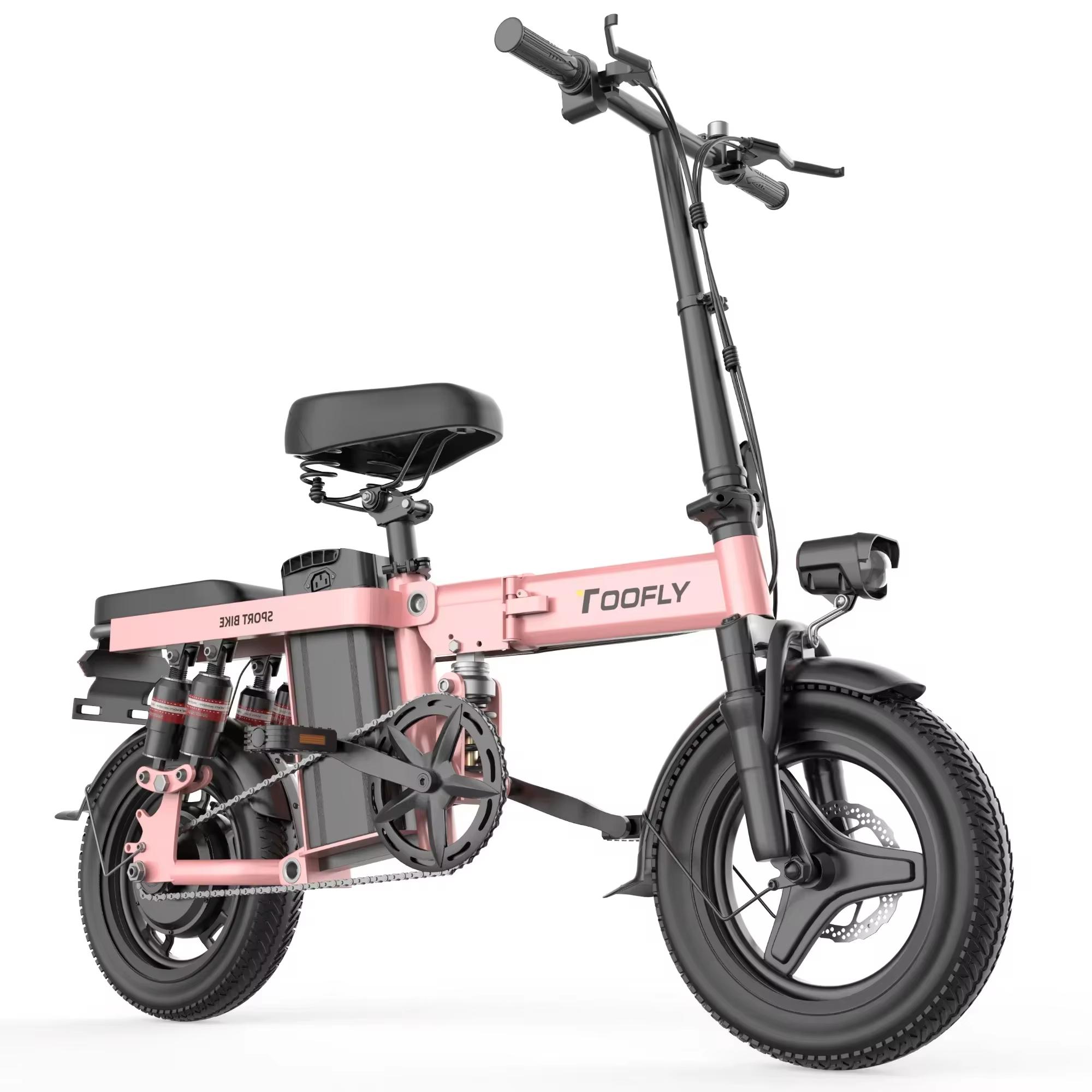 Vélo électrique pliable GS5, pneus de 14 pouces, moteur sans balais de 400 W, batterie 48 V 15 Ah, vitesse maximale de 35 km/h, vélo de ville électrique