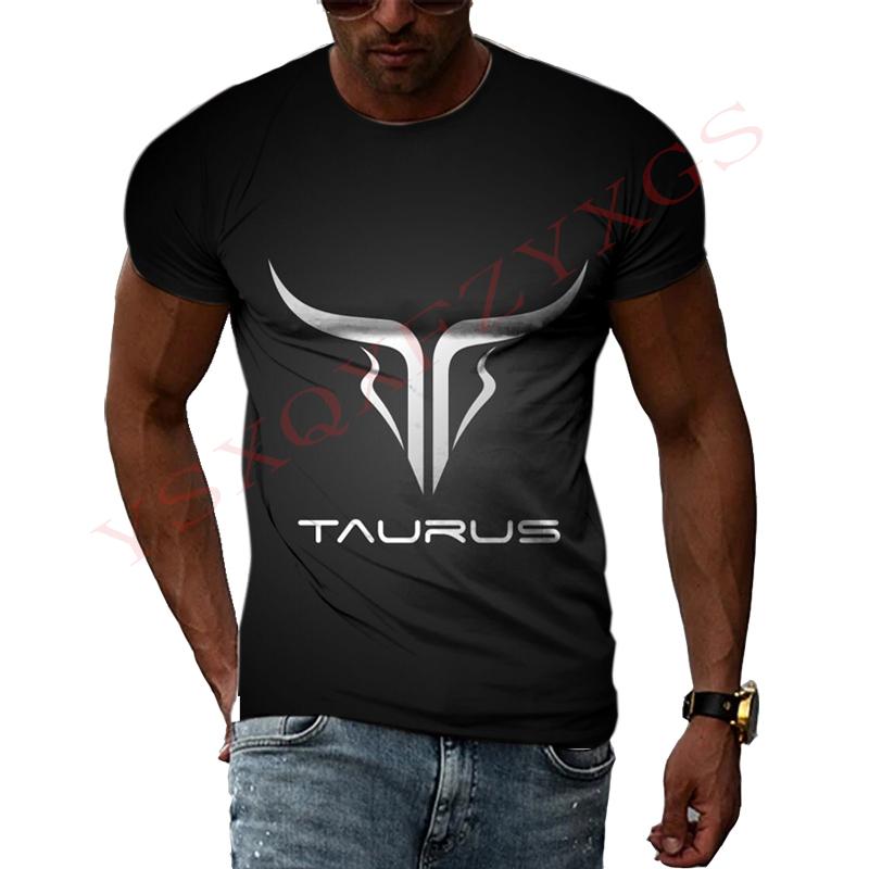 Taurus Story Domineering Fashion Original 3D Harajuku Printing Mighty Personality Men And Women Short-Sleeved Round Neck T-shirt