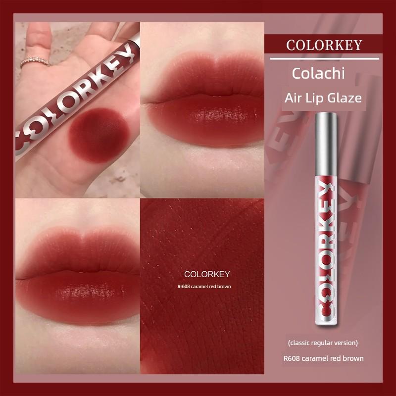 Colorkey Air Lip Glaze Lipstick Velvet Matte Mirror Nude Color Student-Friendly Non-Stick Cup Classic Edition
