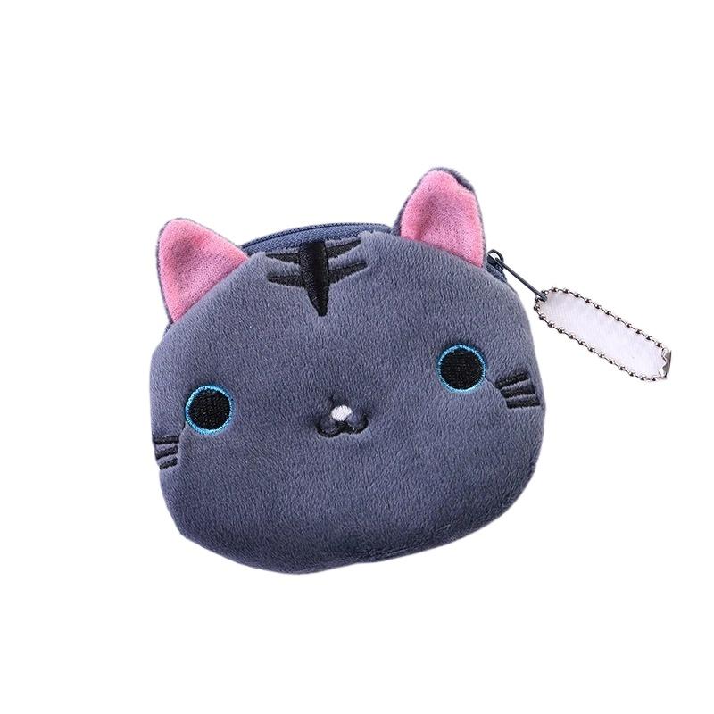 Cartoon Cat Coin Purse Plush Wallet Women's Fashion Zipper Mini Key Change Student Storage Wallet