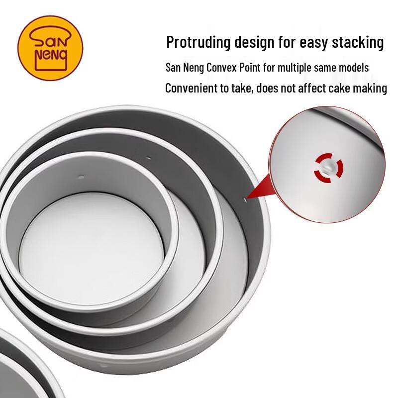 Sanneng SN5022 Chiffon Anodized Removable Bottom Round Cake Mold Set