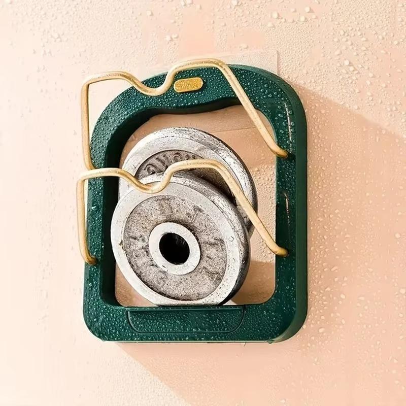 

1 шт. Бесплатная стойка для крышки кастрюли для перфорации, настенная стойка для хранения, кухонное хранилище, подвесной держатель для крышки кастрюли для слива зелёный