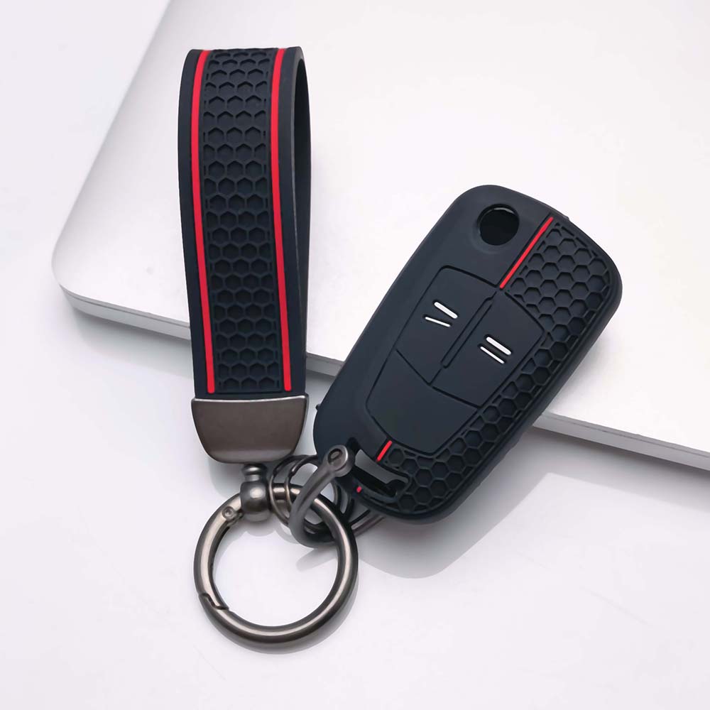 Key Cover with keychain for Opel astra h corsa d vectra c zafira b zafira Anti-Scratch Guard Shockproof Protection Soft Grip Texture Responsive