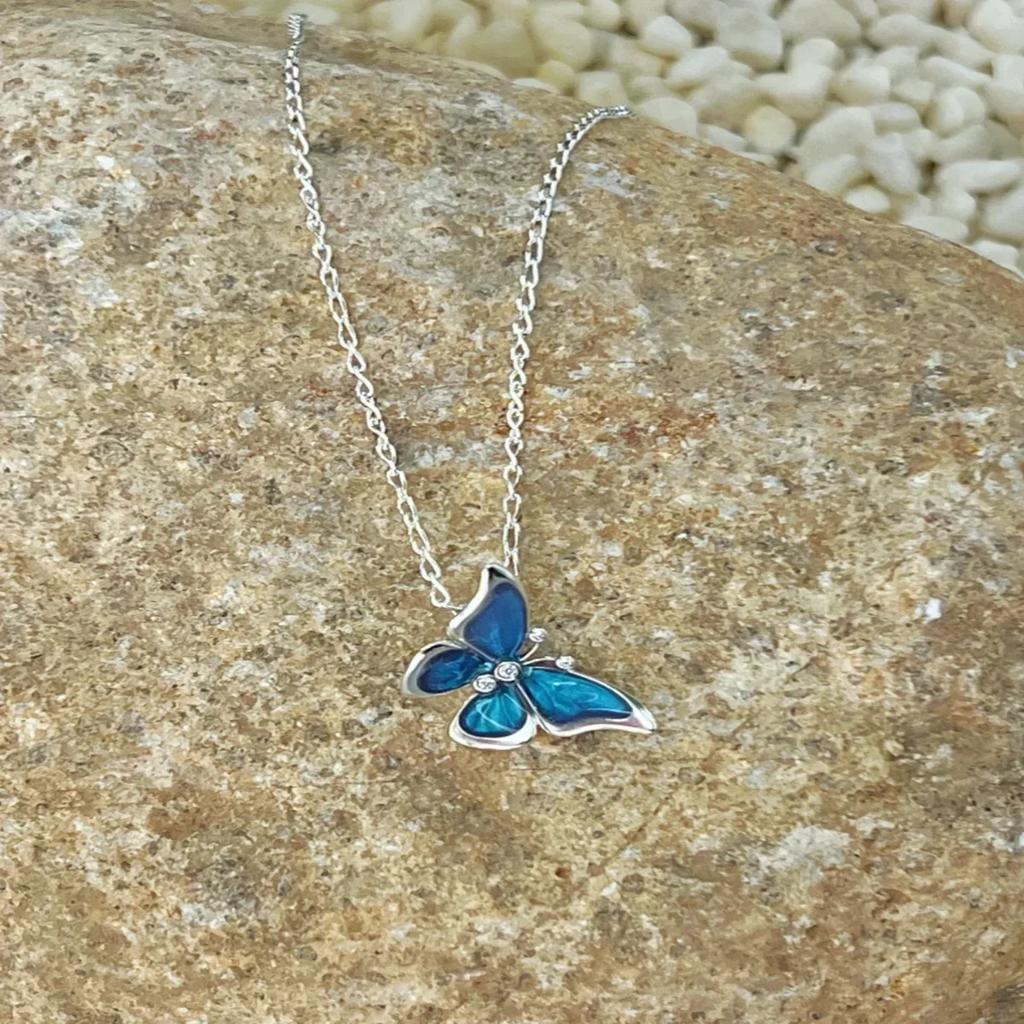 Blau Spiegel Leuchtend Hängende Charms Kupfer Mond Blume Schmetterling Perlen Charms Für Original DIY Armband Feiner Schmuck