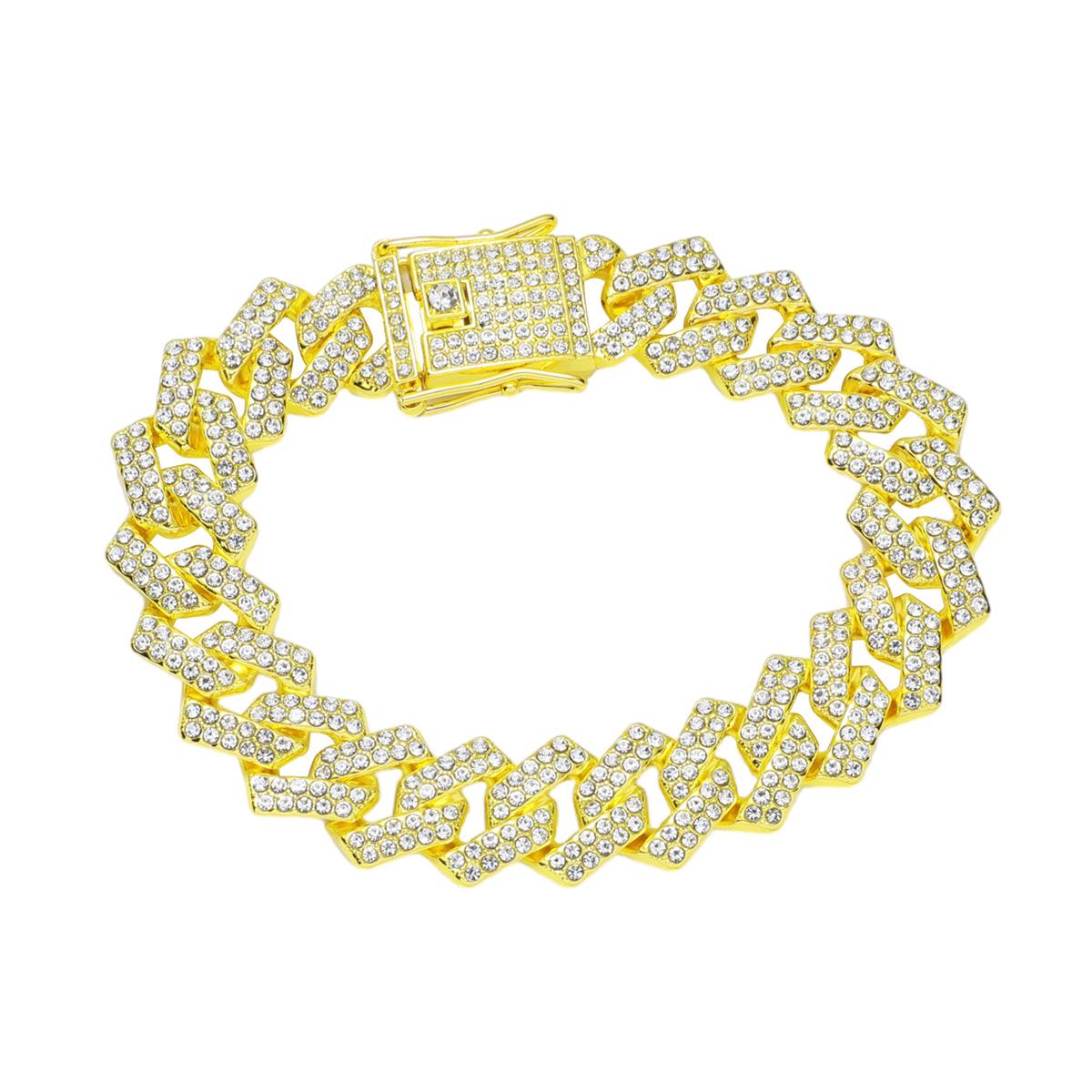 Мужской модный браслет в стиле хип-хоп из Европы и Америки с бриллиантами