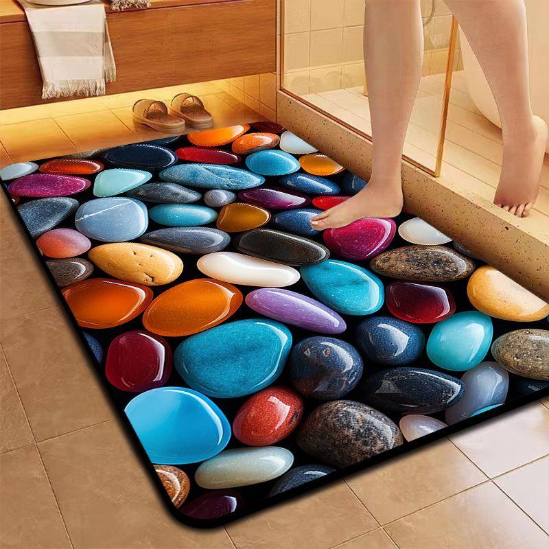 Tappetino da bagno morbido in fango di diatomee ad asciugatura rapida e assorbente d'acqua, tappetino da bagno antiscivolo, tappetino per piedi per bagno/toilette