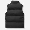 Men Windproof Vest Stand Collar Sleeveless Button Zipper Closure Waistcoat with Pockets Solid Color Thickened Down