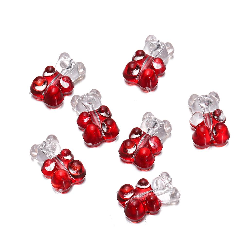 5Pcs/lot Colorful Acrylic Bear Bead Metal Color Spacer Loose Bead for Necklace Bracelet Earrings Jewelry Making Supplies