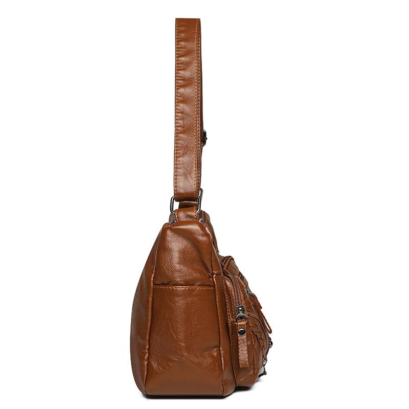 Women's Bag Soft Leather Multi-layer Shoulder Crossbody Bag Mother Bag